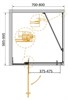 CEZARES Slider Душевой уголок прямоугольный двери распашные, профиль - черный  / стекло - прозрачное, размер 70х100 см, стекло 8 мм - фото 193500
