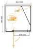 CEZARES Slider Душевой уголок прямоугольный двери распашные, профиль - хром / стекло - серое, размер 90х100 см, стекло 8 мм - фото 193513