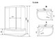 TIMO Standart Душевая кабина прямоугольная-асимметричная, размер 110х85 см, профиль - матовый / стекло - тонированное, двери раздвижные - фото 197774