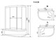 TIMO Standart Душевая кабина прямоугольная-асимметричная, размер 120х85 см, профиль - матовый / стекло - тонированное, двери раздвижные - фото 197776