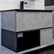 COMFORTY Тумба-умывальник подвесной Франкфурт-75 бетон светлый с черной раковиной 75E COMFORTY 00-00011082