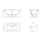 SALINI Ornella Встраиваемая ванна с прямоугольной чашей, регулируемые ножки, донный клапан "Up&Down" белый, сифон, интегрированный слив-перелив размер 180х80 см, белый матовый - фото 201972