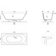 SALINI Ornella Встраиваемая ванна с прямоугольной чашей, регулируемые ножки, донный клапан "Up&Down" белый, сифон, интегрированный слив-перелив размер 190х80 см, белый - фото 202600