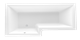 1MARKA Linea Ванна асимметричная пристенная размер 165х85 см, цвет белый - фото 204678