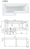 1MARKA Linea Ванна асимметричная пристенная размер 165х85 см, цвет белый - фото 204680