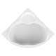 1MARKA Trapani Ванна угловая пристенная размер 140х140 см, цвет белый - фото 205219