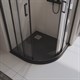 BELBAGNO Uno Поддон полукруглый 90х90 из искусственного мрамора в комплекте с сифоном с декоративной накладкой (хром), черный матовый TRAY-MR-UNO-R-90-550-35-NERO-CR - фото 211688