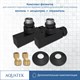 AQUATEK Комплект фитингов для нижнего подключения водяных полотенцесушителей типа лесенка ( вентиль квадрат г/ш 3/4х1/2 - 2 шт + эксцентрик 3/4х1/2 - 2 шт + отражатель 3/4 - 2 шт), цвет черный муар - фото 213203