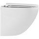 LEMARK Glazer Унитаз подвесной, безободковый с сиденьем микролифт,смыв Торнадо 3.0, белый глянец - фото 214390