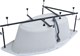 AQUANET Capri Ванна акриловая асимметричная встраиваемая / пристенная размер 170x110 см с каркасом R, белый - фото 218781