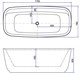 AQUANET Family Ванна акриловая овальная отдельностоящая / пристенная размер 170x80 см, белый / черный - фото 218846