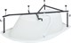 AQUANET Graciosa Ванна акриловая асимметричная встраиваемая / пристенная размер 150x90 см с каркасом R, белый - фото 218969