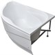 AQUANET Graciosa Ванна акриловая асимметричная встраиваемая / пристенная размер 150x90 см с каркасом R, белый - фото 218976