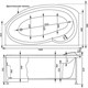 AQUANET Jersey Ванна акриловая асимметричная встраиваемая / пристенная размер 170x100 см с каркасом L, белый - фото 219020