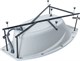 AQUANET Jersey Ванна акриловая асимметричная встраиваемая / пристенная размер 170x100 см с каркасом L, белый - фото 219024