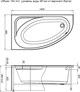 AQUANET Mia Ванна акриловая асимметричная встраиваемая / пристенная размер 140x80 см с каркасом L, белый - фото 219207