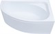 AQUANET Mia Ванна акриловая асимметричная встраиваемая / пристенная размер 140x80 см с каркасом R, белый - фото 219246