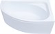AQUANET Mia Ванна акриловая асимметричная встраиваемая / пристенная размер 140x80 см с каркасом R, белый - фото 219248