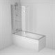DAMIXA Skyline Душевая шторка на борт ванны 150х80,профиль анод,стекло прозрачное,полотенцедержатель - фото 221721