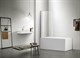 AQUATEK Шторка на ванну, одноэлементная, поворотная 800X1500 профиль хром, стекло прозрачное 6 мм - фото 222624