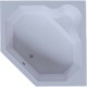 AQUATEK Лира Ванна пристенная угловая без гидромассажа без панелей с каркасом (вклеенный) со слив-переливом размер 150x150 см, белый - фото 223051