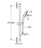 GROHE Tempesta Cube 110 Душевой гарнитур, 2 режима струи, душевая штанга 600 мм, шланг 1750 мм, хром GROHE-26748003 - фото 224293