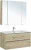 AQUANET Мебель для ванной подвесная Алвита New 100 2 ящика, дуб веллингтон белый - фото 225503