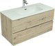 AQUANET Мебель для ванной подвесная Алвита New 100 2 ящика, дуб веллингтон белый - фото 225509