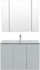 AQUANET Мебель для ванной подвесная Алвита New 100 3 дверцы, серый - фото 225568