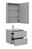 AQUANET Мебель для ванной подвесная Алвита New 60 2 ящика, серый - фото 225707