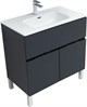 AQUANET Мебель для ванной напольная напольнаяАлвита New 80 1 ящик, 2 дверцы, антрацит - фото 225714