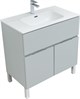 AQUANET Мебель для ванной напольная напольнаяАлвита New 80 1 ящик, 2 дверцы, серый - фото 225761