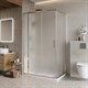 BELBAGNO Luce Душевой уголок прямоугольный размер 110x90 см профиль - хром / стекло - матовое, двери раздвижные, стекло 6 мм - фото 228695