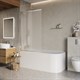 BELBAGNO Luce Шторка на ванну ширина 90 см профиль - хром / стекло - матовое, двери распашные, стекло 6 мм LUCE-VF-11-90/145-P-Cr - фото 228924