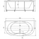 AQUATEK Мелисса Ванна пристенная радиусная без гидромассажа с фронтальной панелью с каркасом (вклеенный) со слив-переливом размер 180x95 см, белый - фото 229784