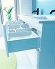 SANVIT Форма 120 Тумба под раковину подвесная для ванной комнаты , 2 выдвижных ящика (раковина R9122D) - фото 233666