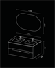 SANVIT Форма 120 Тумба под раковину подвесная для ванной комнаты , 2 выдвижных ящика (раковина R9122D) - фото 233668