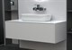 SANVIT  Рольф 1 Тумба под раковину подвесная для ванной комнаты, 1 выдвижной ящик, 3D фасады  с  механизмом плавного закрывания Push to open (Столешница -90 Ханекс S-008 и накладная раковина 281A) - фото 233833