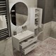 SANVIT Турин-2 Тумба под раковину подвесная для ванной комнаты , 2 выдвижных ящика , 3Д царга (раковина r9060d) - фото 233898