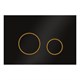 VECONI Кнопка смыва Round Design VFRD-BLG, 150х220х13, пластик, черный, кайма - матовое золото - фото 234384