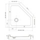 VECONI Душевой поддон пятиугольный Tezeo acrylic TZ-53, 900x900x150, акрил, белый TZ53-90-C5 - фото 234741