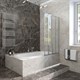 VECONI Шторка складная правая на ванну Palau PL-74R, 900x1500, хром, стекло прозрачное PL74R-90-01-19C4 - фото 234853