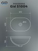 GID Раковина S1004 71160 встраиваемая сверху белая 61x40x19 GID-71160 - фото 256145