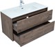 AQUANET Тумба под раковину подвесная Lino 100 (Flat) дуб веллингтон AQUANET-287545 - фото 264301