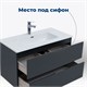 AQUANET Тумба под раковину подвесная Алвита New 60 2 ящика, антрацит AQUANET-277511 - фото 265180