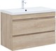 AQUANET Тумба под раковину подвесная Нота New 90 дуб светлый AQUANET-334199 - фото 268722