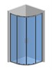 AQUAme Душевой уголок полукруглый, двери раздвижные 900*900*1950мм., стекло 6мм, цвет профиля хром.  Размер AQM3801F-9 - фото 273551