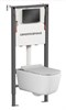 CERAMICA NOVA Комплект Подвесной унитаз NEW DAY Rimless + Система инсталляции Balance кнопка Square, черный матовый CN3005_121002MB - фото 278347