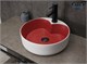 GID Раковина N9013LS 52237 накладная красная матовая / белый графит 40x40x13 GID-52237 - фото 279451