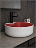GID Раковина N9013LS 52237 накладная красная матовая / белый графит 40x40x13 GID-52237 - фото 279458